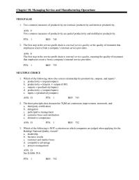 Management Chapter 18 Downtime and lost efficiency are both examples of