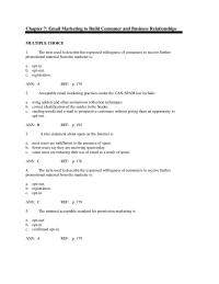 Marketing Chapter 7 The number of people who took action on the email divided by number