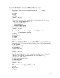 Art History Chapter 15 Which of the following artists were finalists in the competition