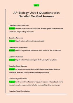 A Specific Cellular Response Question:hormone Answer: