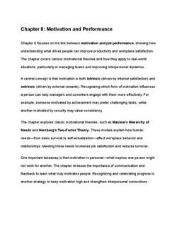 In Summary Chapter 8 Highlights That Understanding