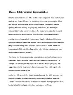 In Summary Chapter 4 Teaches That Effective
