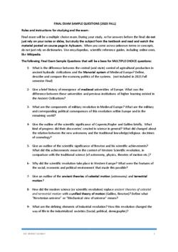 Final Exam Sample Essay Multiple Choice Questions 2023 fall