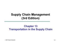 Chapter 13 Transportation in the Supply Chain
