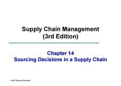 Chapter 14Sourcing Decisions in a Supply Chain