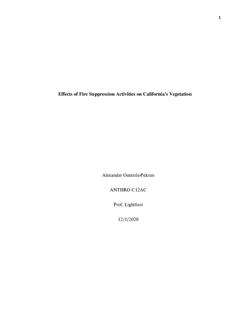 Effects of Fire Suppression Activities on California’s Vegetation
