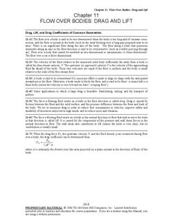 Chapter 11flow Over Bodies: Drag And Lift 11 8cwhen