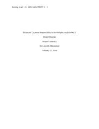 Ethics and Corporate Responsibility in the Workplace