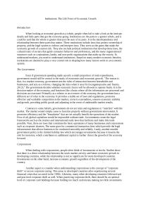 Institutions: The Life Force of Economic Growth