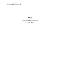 Offshoring and Outsourcing