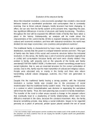 Evolution of the structure family