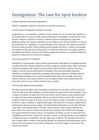 Open Immigration – Australian context