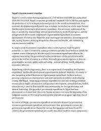 Nepals Macroeconomic situation