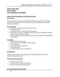Career Plan Development and Improvement