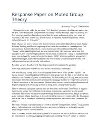 Muted Group Theory A Response Paper